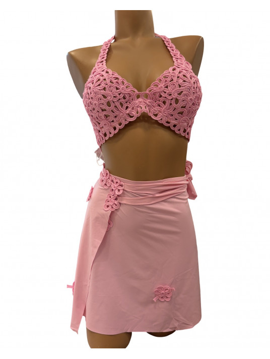 Nicole olivier Jupe de plage rose CHAINE