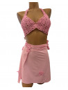 Nicole olivier Jupe de plage rose CHAINE