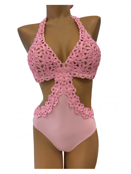 Nicole olivier MailIot trikini armatures rose CHACHA