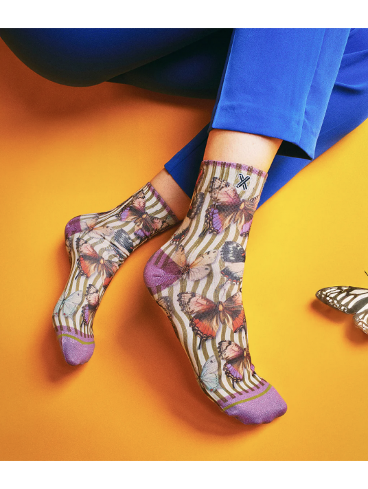 xpooos Chaussettes courtes PAPILLON