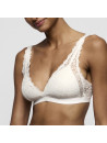 MARIE JO White wireless lace triangle bralette