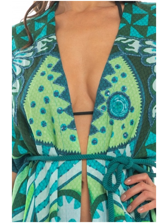 PIN UP STARS Kimono long TRIBAL SEA
