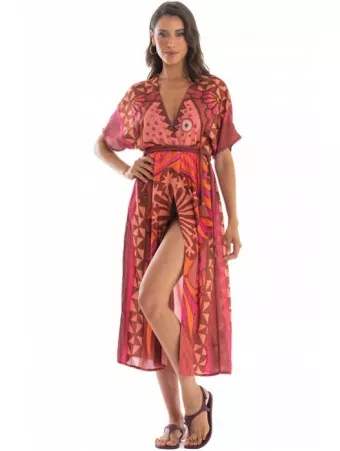PIN UP STARS Long Kimono with Belt TRIBAL SEA