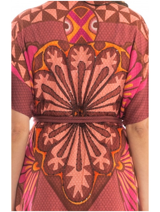 PIN UP STARS Long Kimono with Belt TRIBAL SEA