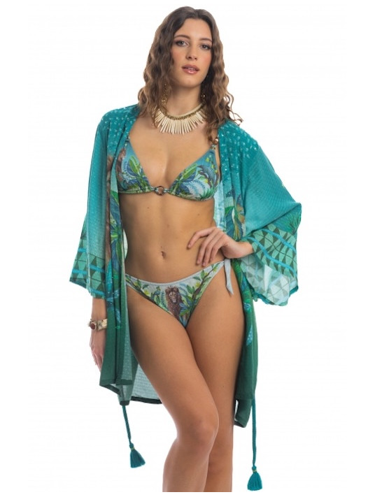 PIN UP STARS Short belted kimono ROI LION