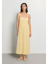 HANRO Chemise de nuit longue en coton vanille JULIET