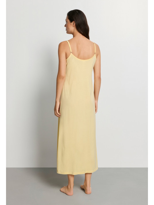 HANRO Chemise de nuit longue en coton vanille JULIET