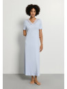 Hanro Short-sleeved blue cotton nightgown MOMENTS