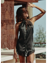 Marjolaine Black silk nighty CARMELA