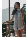 Marjolaine Grey silk nighty CARMELA