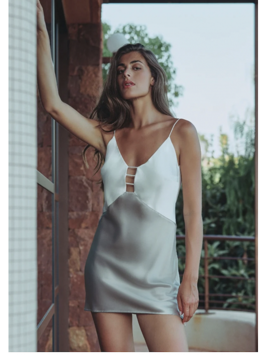 Marjolaine Robe nuisette gris CARMELA