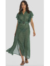 PIN UP STARS Robe longue coton Olive