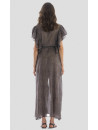 PIN UP STARS Robe longue coton chocolat