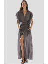 PIN UP STARS Robe longue coton chocolat