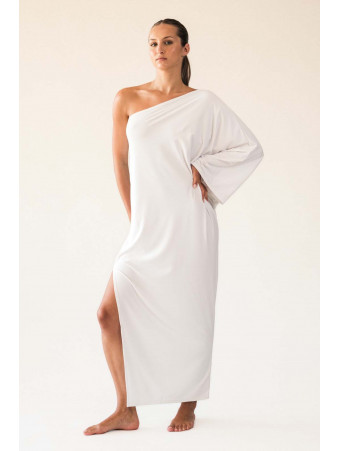 CALARENA Robe longue asymetrique YOGOURT GAIA