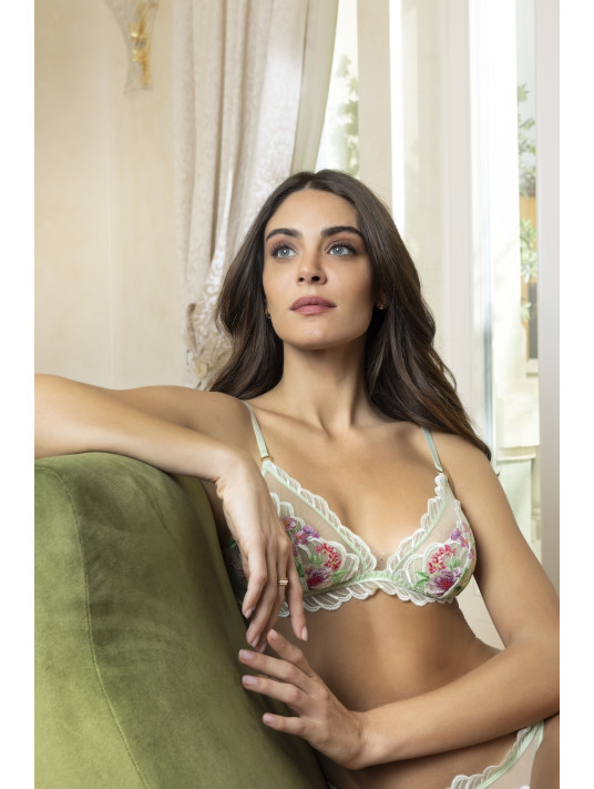 Lise cHarmel Soutien-gorge sans armature vert LIBERTINE EN FLEURS