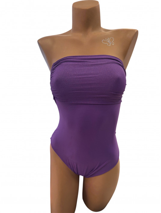 Maillot 1 pièce bustier lurex purple CALARENA
