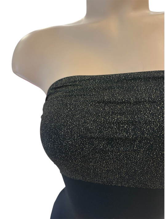 Maillot 1 pièce bustier lurex noir CALARENA