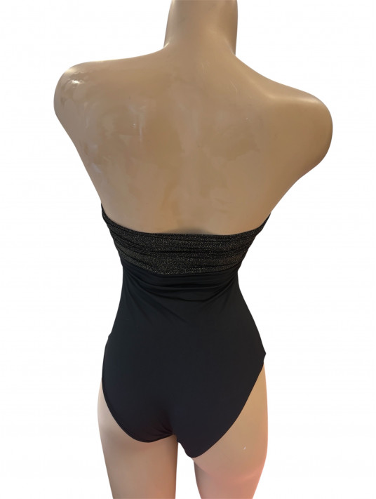 Maillot 1 pièce bustier lurex noir CALARENA