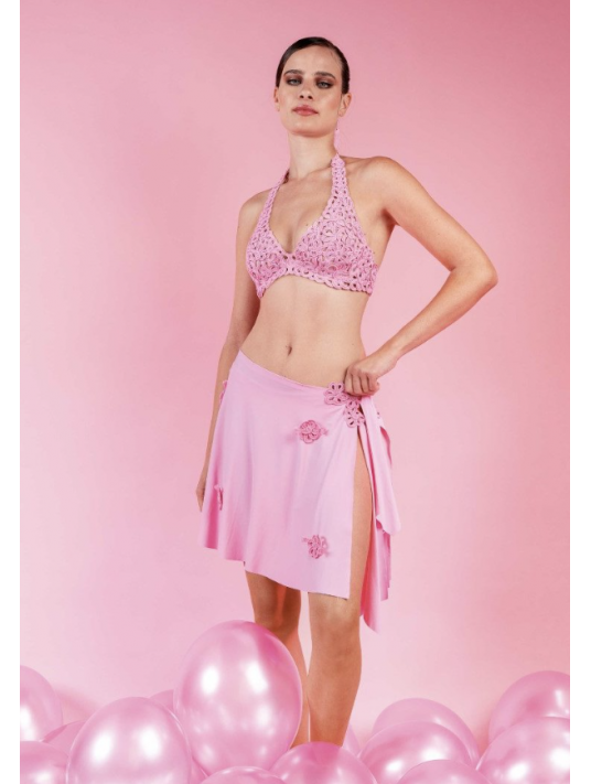 Nicole olivier Jupe de plage rose CHAINE