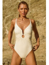 MARYAN MEHLHORN Maillot une piéce drappé blanc