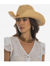 Beige raffia hat PIN UP STARS