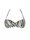ANTIGEL Padded Bandeau Bikini Top LA TIGRE BLANC