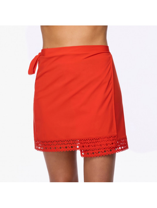 Jupe paréo orange AJOURAGE COUTURE