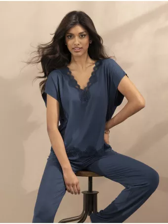 Antigel blue modal Tee shirt LOOSE SIMPLY PERFECT