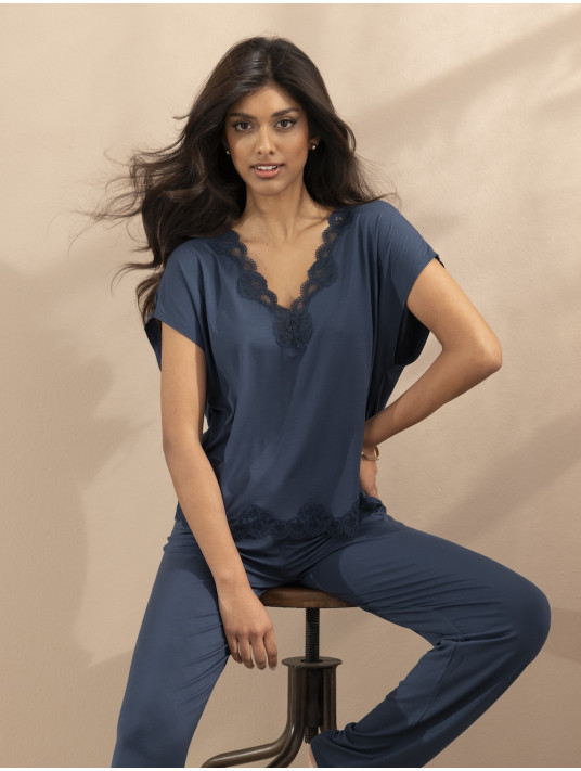 Antigel blue modal Tee shirt LOOSE SIMPLY PERFECT