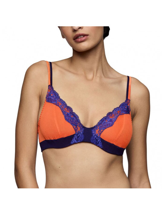 sarda Deep plunge bra orange shock BREMER