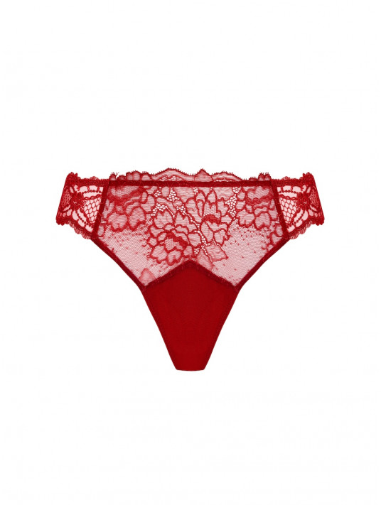 LISE CHARMEL Tanga rouge SUBLIME EN DENTELLE