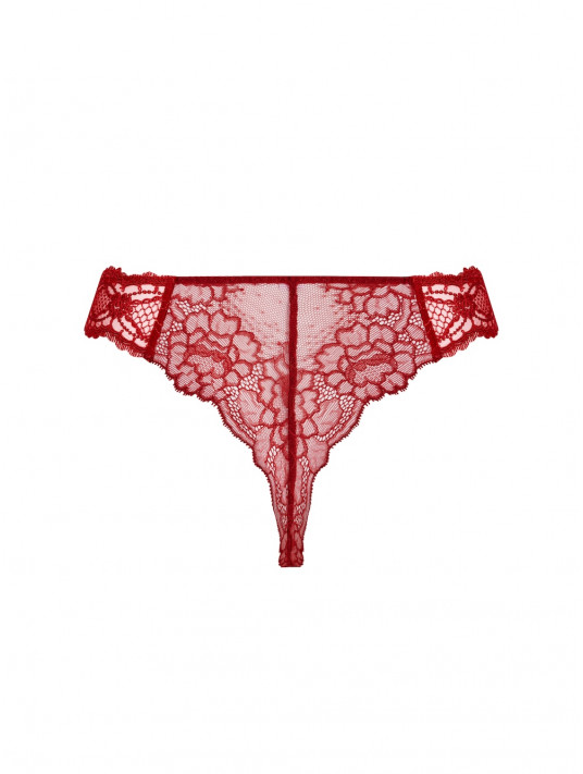 LISE CHARMEL Tanga rouge SUBLIME EN DENTELLE