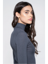 turtleneck top dark grey WOOLEN SILK