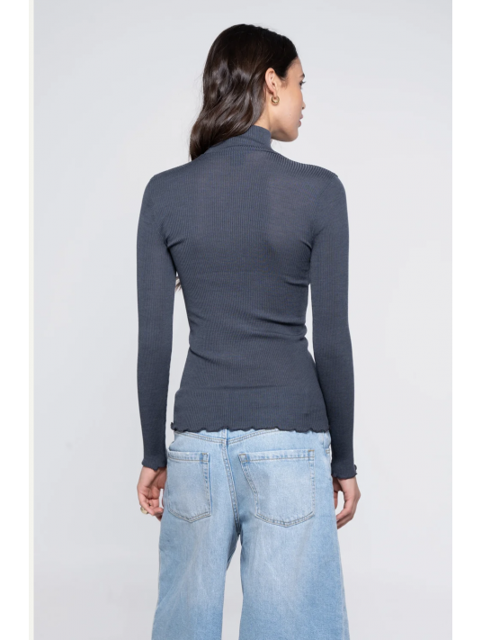 Oscalito Pull col montant gris Tempête LAINE ET SOIE