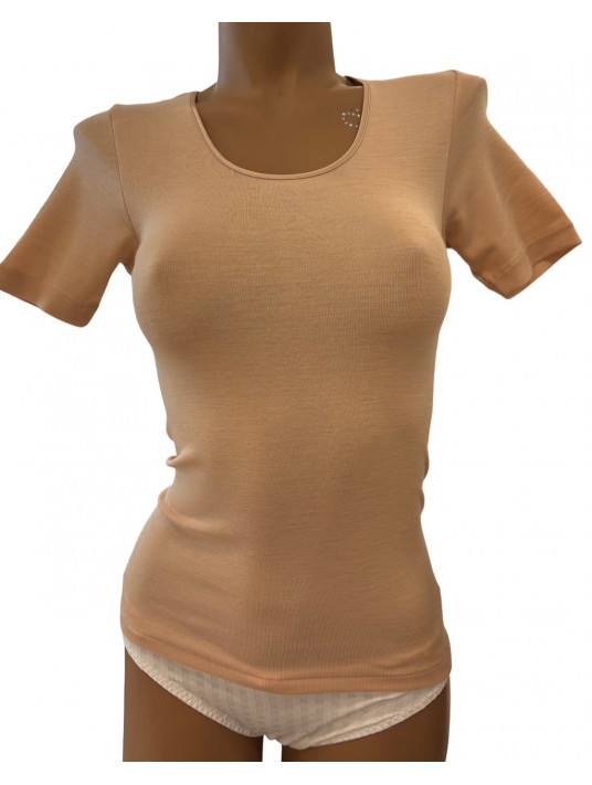 Oscalito T-shirt lisse nude LAINE ET SOIE