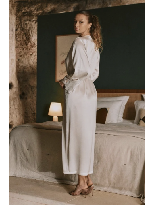 Marjolaine Long silk dressing gown TESS
