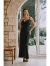 Black Long silk nighty TESS