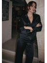 Marjolaine Pyjama noir en soie TESS