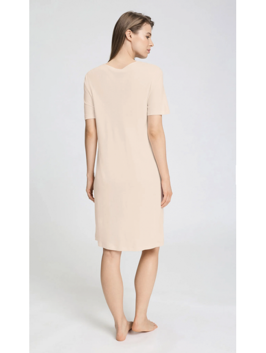 Hanro Chemise de nuit coton et Modal rose TYRA