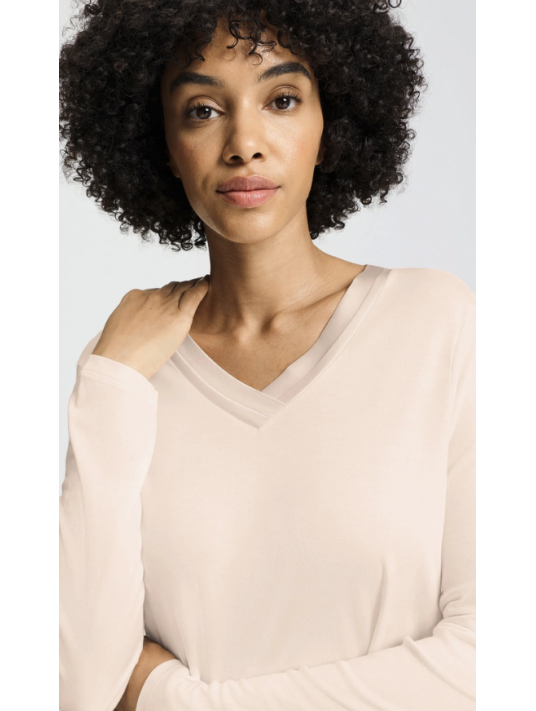 Hanro chemise de nuit coton et Modal rose TYRA