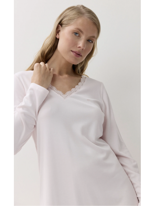 ARUELLE Long-Sleeve Pink Nightgown