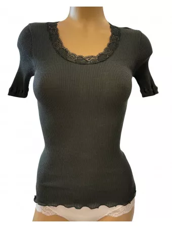 Half-sleeved top round lace...