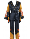 Marjolaine DAHLIA Silk Kimono Pajamas