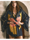 Marjolaine kimono court en soie DAHLIA