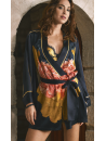 Marjolaine DAHLIA Short Silk Kimono
