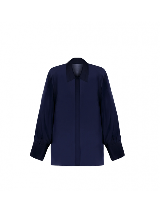 Lise Charmel Chemisier soie transparent bleu perse VARIATION DESIR