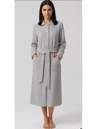 Feraud Grey Fleece butonned dressing gown