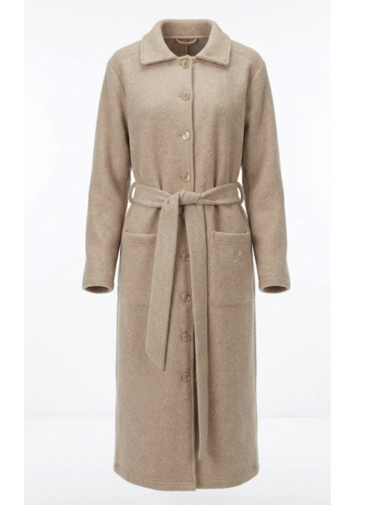 Feraud Robe de chambre beige en polaire boutonnée