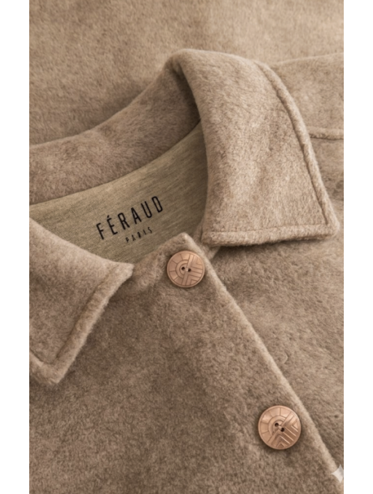 Feraud Robe de chambre beige en polaire boutonnée
